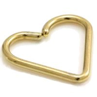 Heart-Shaped PVD Gold Continuous Ring