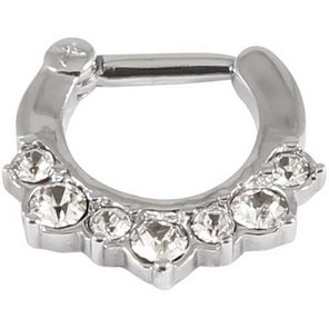 Jewelled Steel Septum Clicker Ring