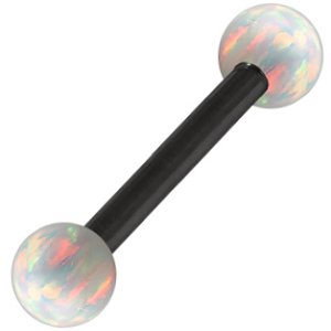 1.2mm Gauge PVD Black on Steel Opal Balls Barbell