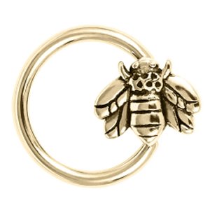 1.2mm Gauge PVD Gold on Steel BCR with Bee