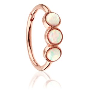 14ct Rose Gold Hinged Triple Opal Ring