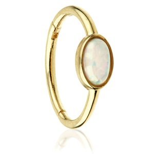 9ct Yellow Gold Hinged Oval Opal Ring