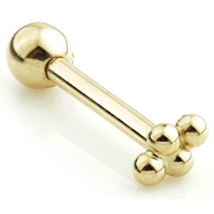 14ct Yellow Gold Four Dots Ear Stud