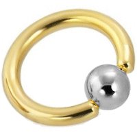 PVD Gold BCR with Steel Ball