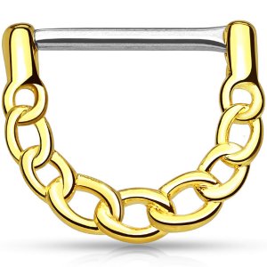 14ct Gold-Plated Chain Link Nipple Clicker