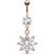 Rose Gold-Plated Jewelled Flower Belly Bar - view 1