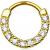 14ct Gold Jewelled Septum Clicker Ring - view 1