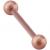 1.6mm Gauge PVD Rose Gold Barbell with Shimmer Balls - view 1