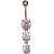 9ct Gold Triple Solitaires Belly Bar - view 1