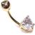 9ct Gold Large Heart Belly Bar - view 3