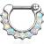 14ct White Gold Opal Septum Clicker Ring - view 1