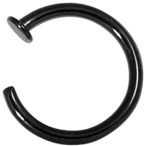 PVD Black on Steel Open Nose Ring