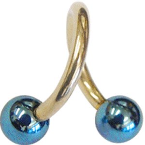 PVD Gold on Steel Spiral with Titanium Balls