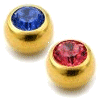 1.6mm 18 Carat Gold-Plated Screw-on Gemballs (2-pack)
