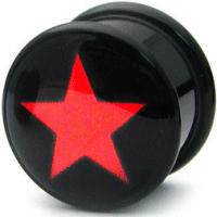 Red Star Acrylic Plug