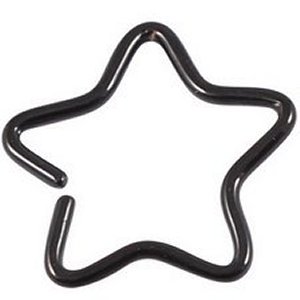 Star-Shaped PVD Black Continuous Ring
