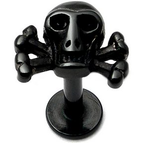 PVD Black Skull & Crossbones Labret