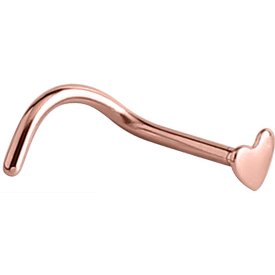 PVD Rose Gold Heart Nose Stud