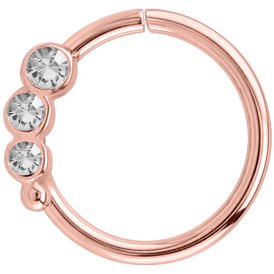 Triple Jewelled PVD Rose Gold Continuous Ring