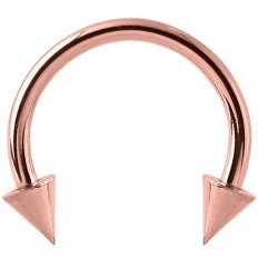 1.2mm Gauge PVD Rose Gold on Steel Coned Circular Barbell