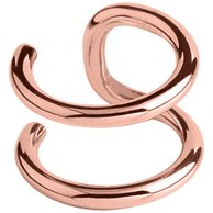PVD Rose Gold Double Ring Ear Cuff
