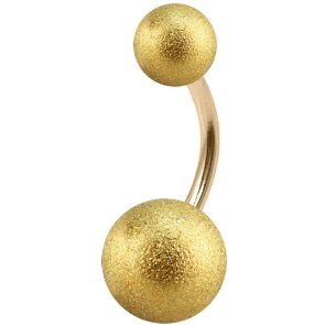 1.6mm Gauge PVD Gold Banana with Unequal Shimmer Balls