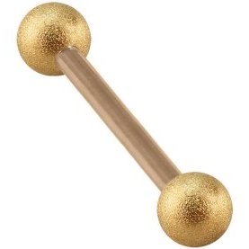 1.6mm Gauge PVD Gold on Steel Barbell with Shimmer Balls