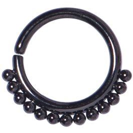 PVD Black Tribal Continuous Ring
