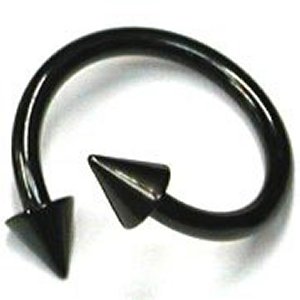 1.2mm Gauge PVD Black on Titanium Coned Spiral