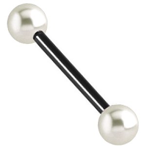 1.2mm Gauge PVD Black on Steel Pearl Balls Barbell