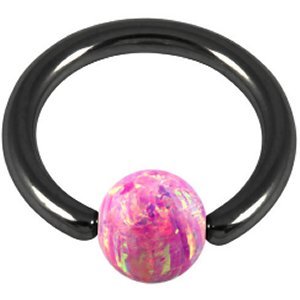 1.2mm Gauge PVD Black on Titanium BCR with Opal Ball