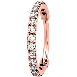 1.7mm Jewelled PVD Rose Gold Hinged Ring