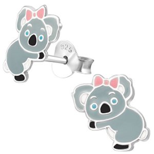 925 Sterling Silver Koala Bear Ear Studs