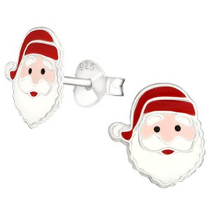925 Sterling Silver Father Christmas Ear Studs