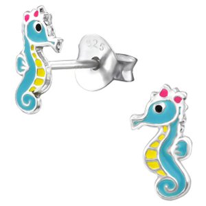 925 Sterling Silver Seahorse Ear Studs