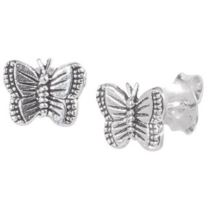 925 Sterling Silver Butterfly Ear Studs