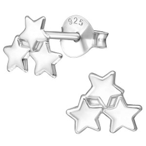 925 Sterling Silver Star Cluster Ear Studs