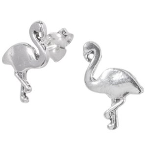 925 Sterling Silver Flamingo Ear Studs