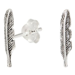 925 Sterling Silver Feather Ear Studs