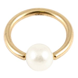 1.2mm Gauge PVD Gold on Steel BCR with Pearl Ball