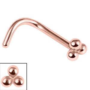 PVD Rose Gold on Steel Trinity Ball Nose Stud