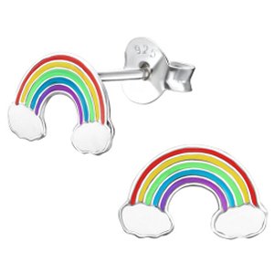 925 Sterling Silver Rainbow Cloud Ear Studs