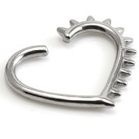 Spikey Heart-Shaped Steel Continuous Ring