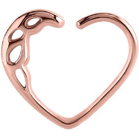 Cut-Out Heart-Shaped PVD Rose Gold Continuous Ring