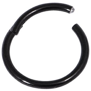 1.0mm Gauge Hinged PVD Black Titanium Smooth Segment Ring