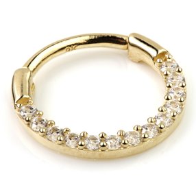 9ct Yellow Gold Jewelled Hinged Ring
