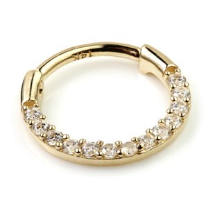 14ct Yellow Gold Jewelled Hinged Ring