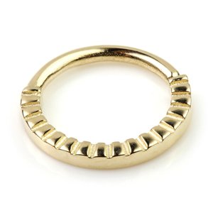 14ct Yellow Gold Patterned Continuous Ring