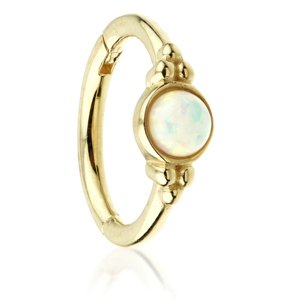14ct Yellow Gold Hinged Fancy Opal Ring