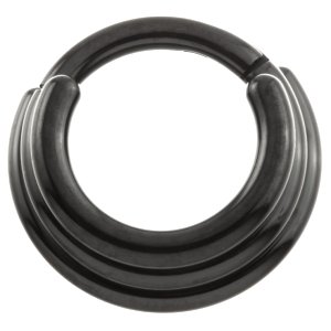 1.2mm Gauge PVD Black Titanium Graduated Multi Band Hinged Segment Ring